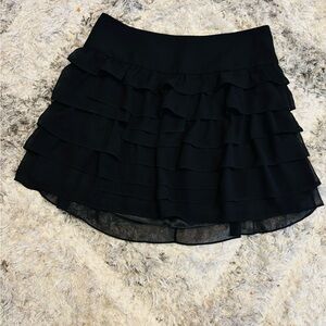 Express Black Layered Mini Skirt